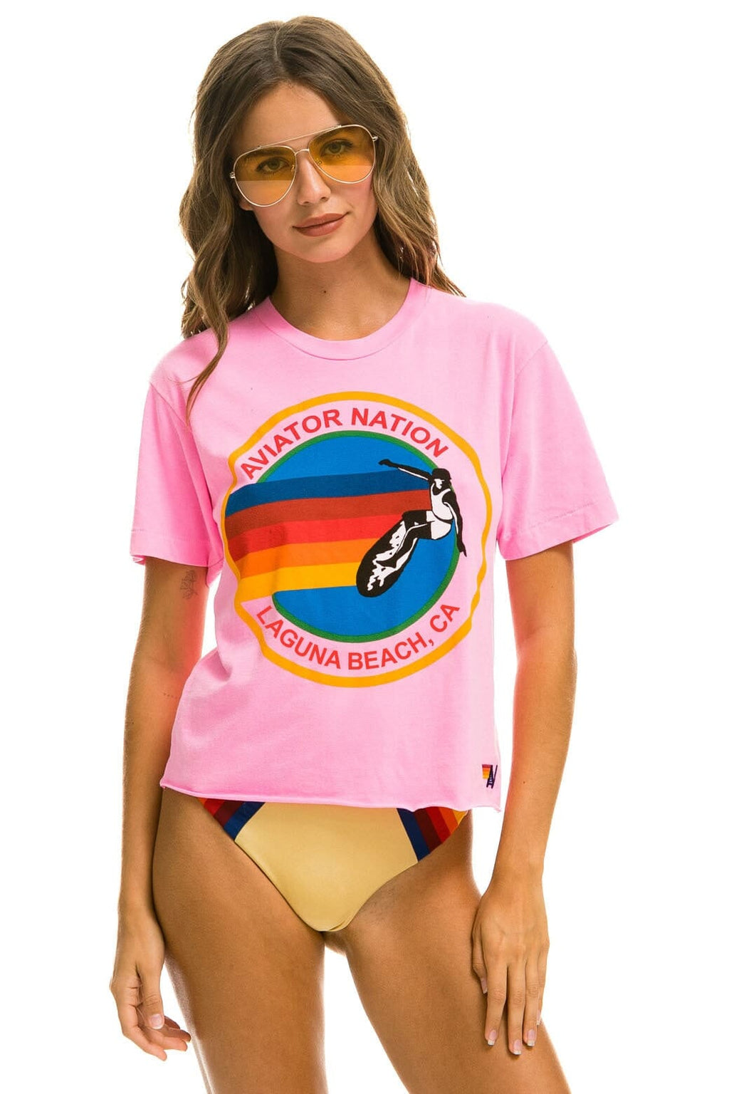 SIGNATURE LAGUNA BEACH BOYFRIEND TEE - NEON PINK