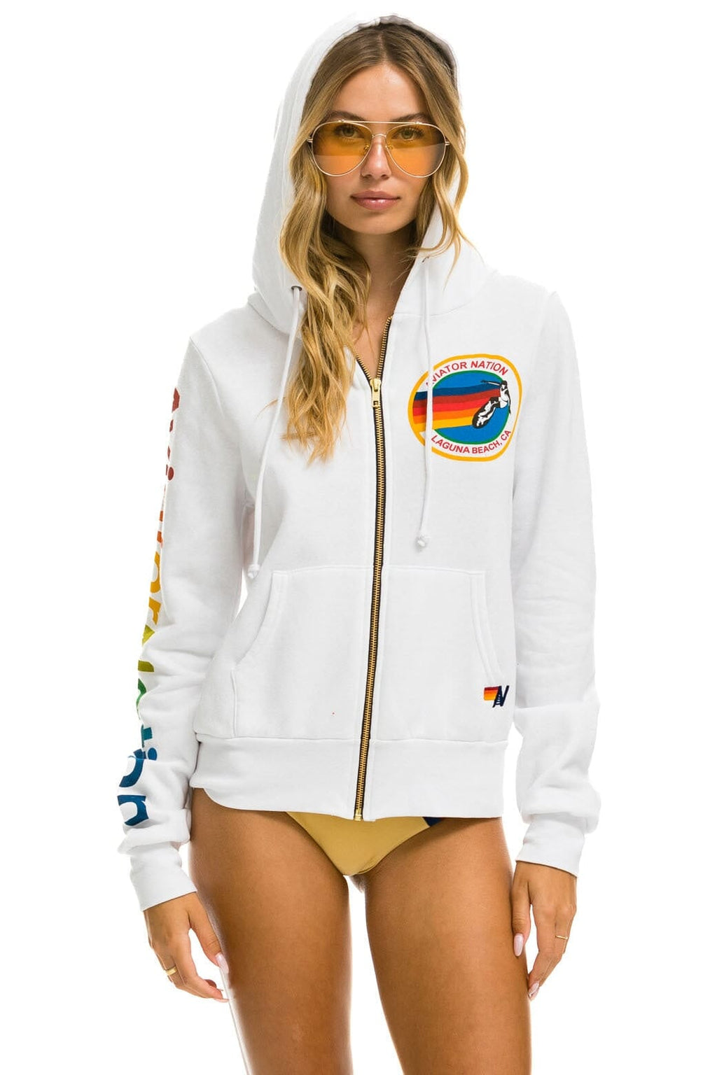 AVIATOR NATION LAGUNA BEACH HOODIE - WHITE