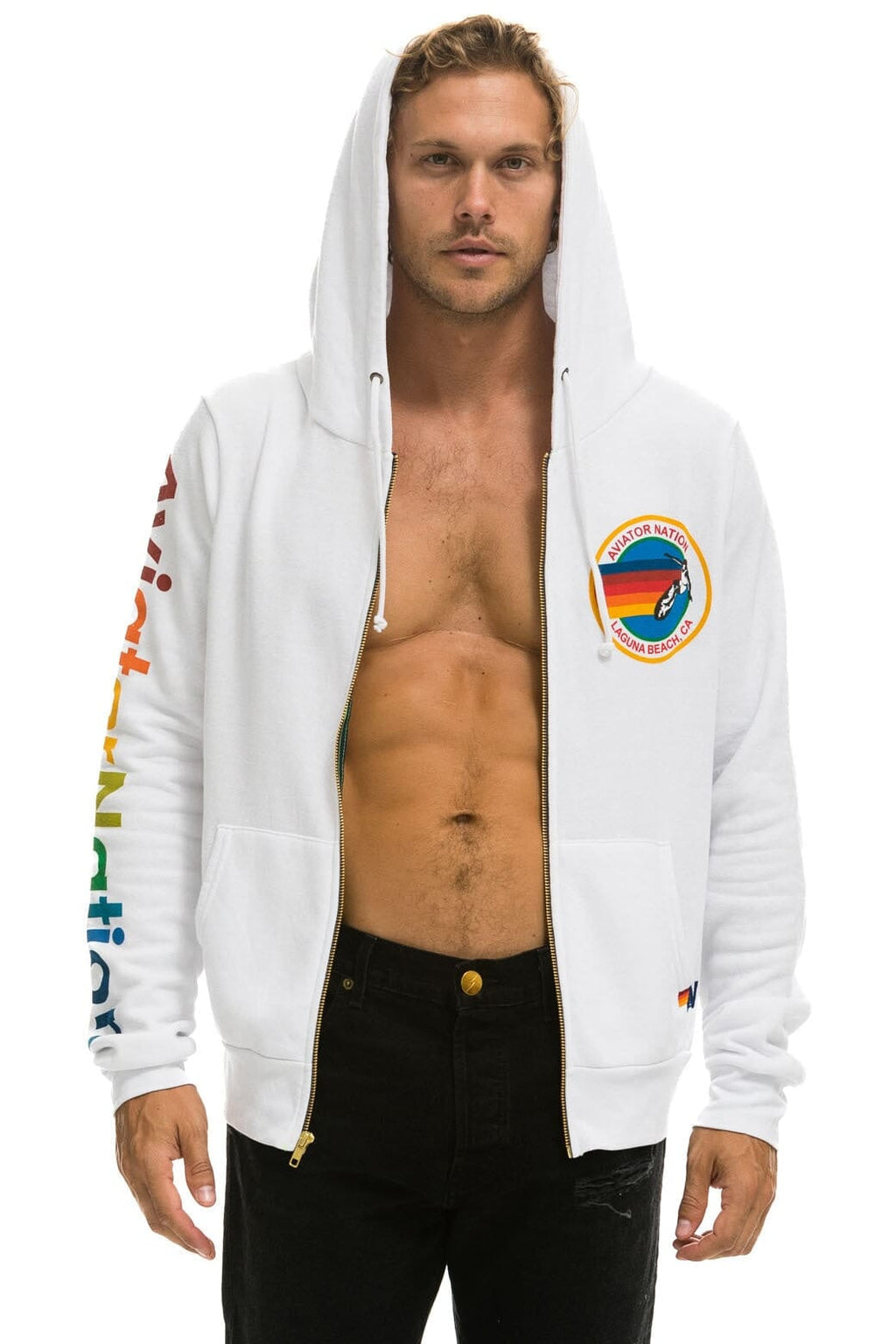 AVIATOR NATION LAGUNA BEACH HOODIE - WHITE