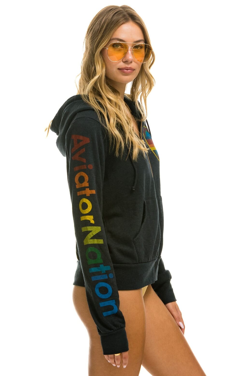 AVIATOR NATION LAS VEGAS ZIP HOODIE - CHARCOAL