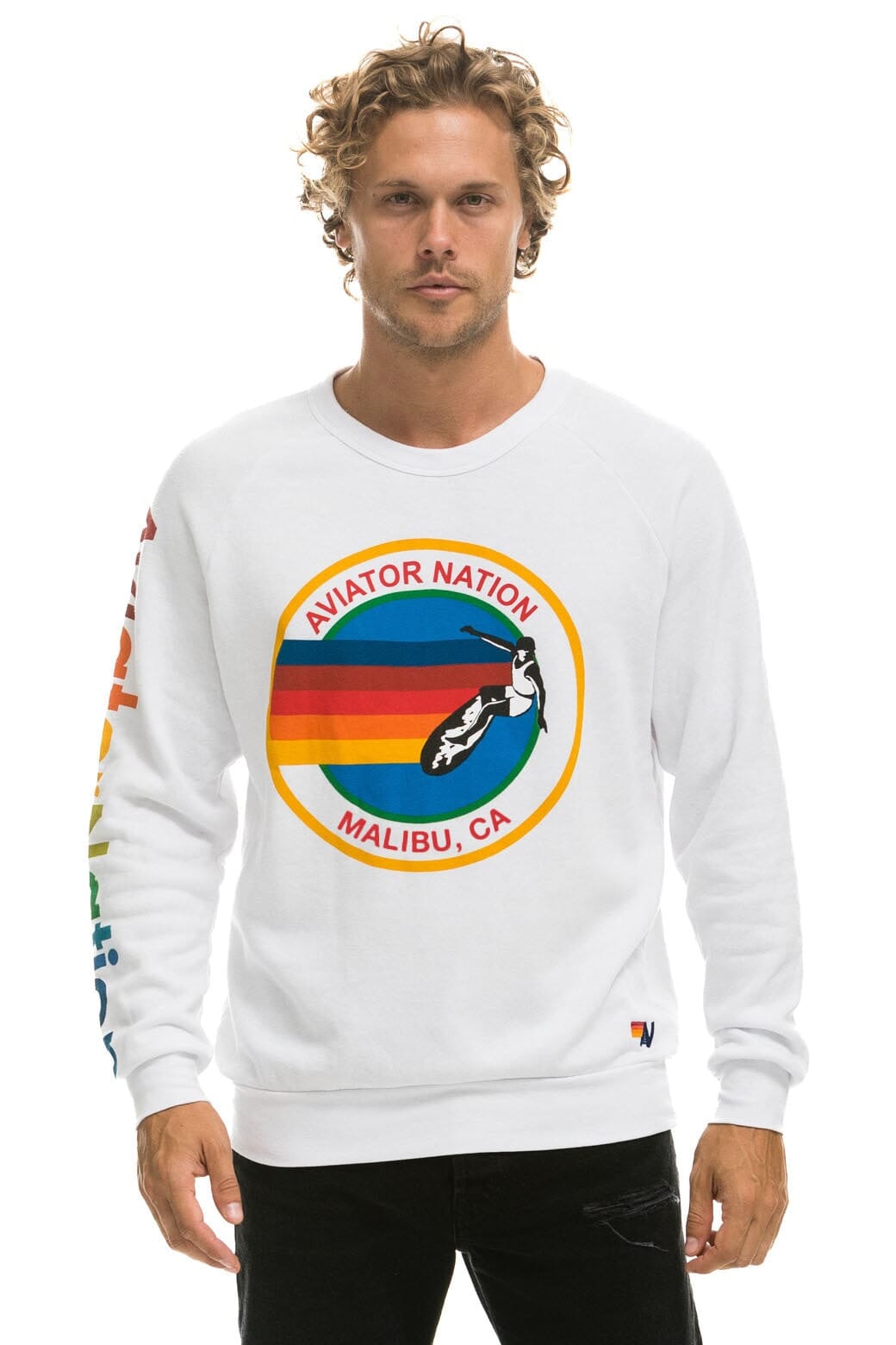 AVIATOR NATION MALIBU SWEATSHIRT - WHITE