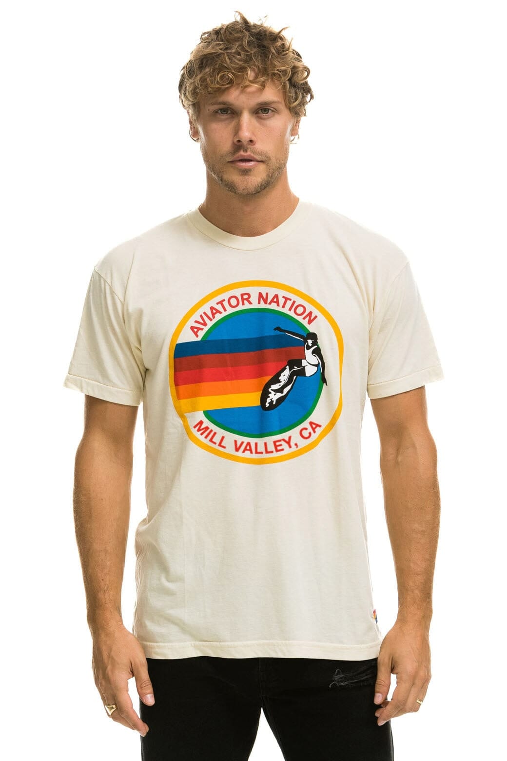 AVIATOR NATION MILL VALLEY TEE - VINTAGE WHITE
