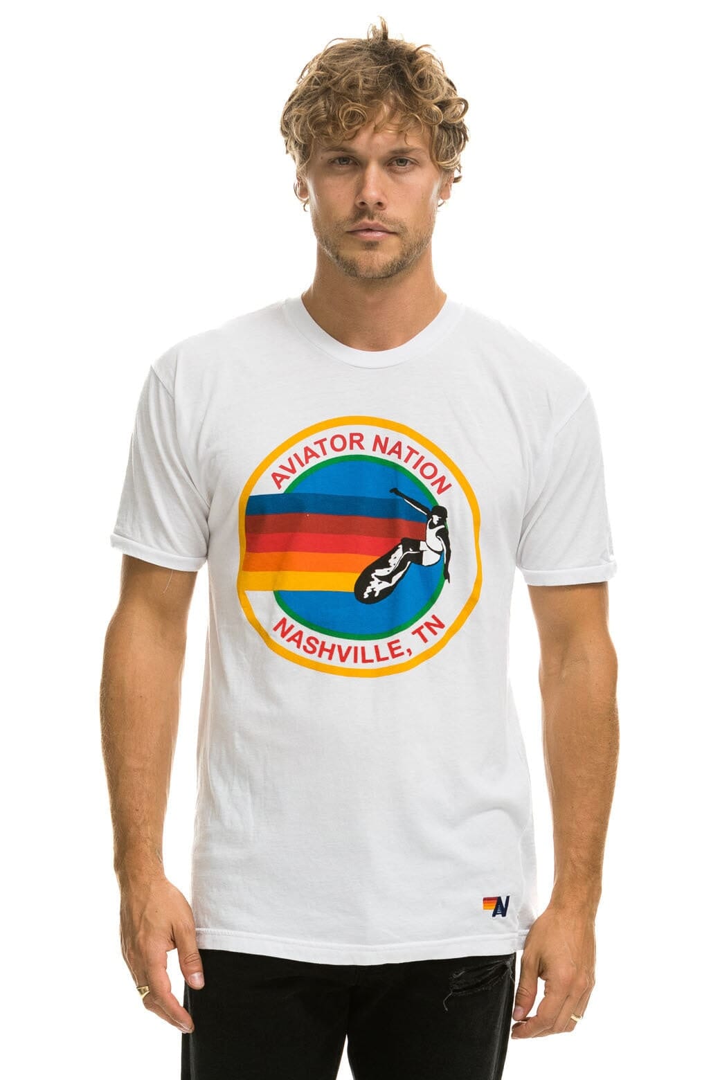 AVIATOR NATION NASHVILLE TEE - WHITE