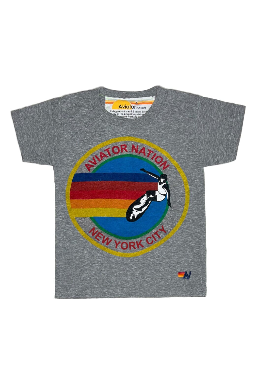 KIDS AVIATOR NATION NEW YORK CITY TEE - HEATHER