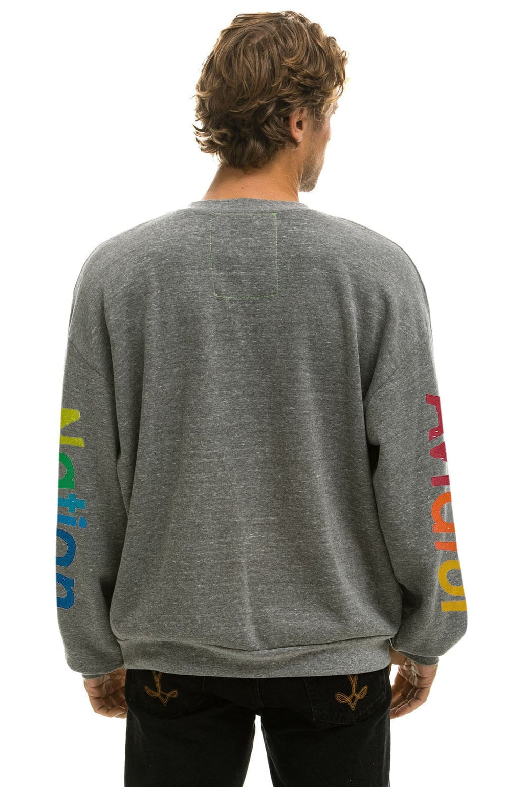 AVIATOR NATION RELAXED VENICE CREW SWEATSHIRT - HEATHER GREY