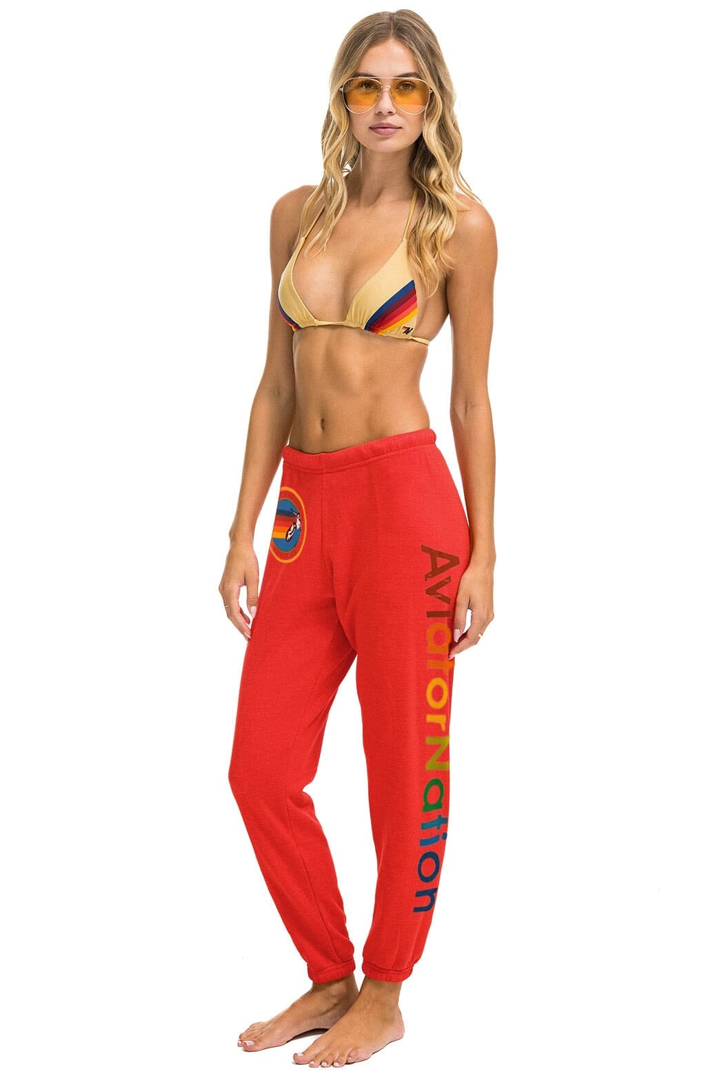 AVIATOR NATION VENICE SWEATPANTS - RED