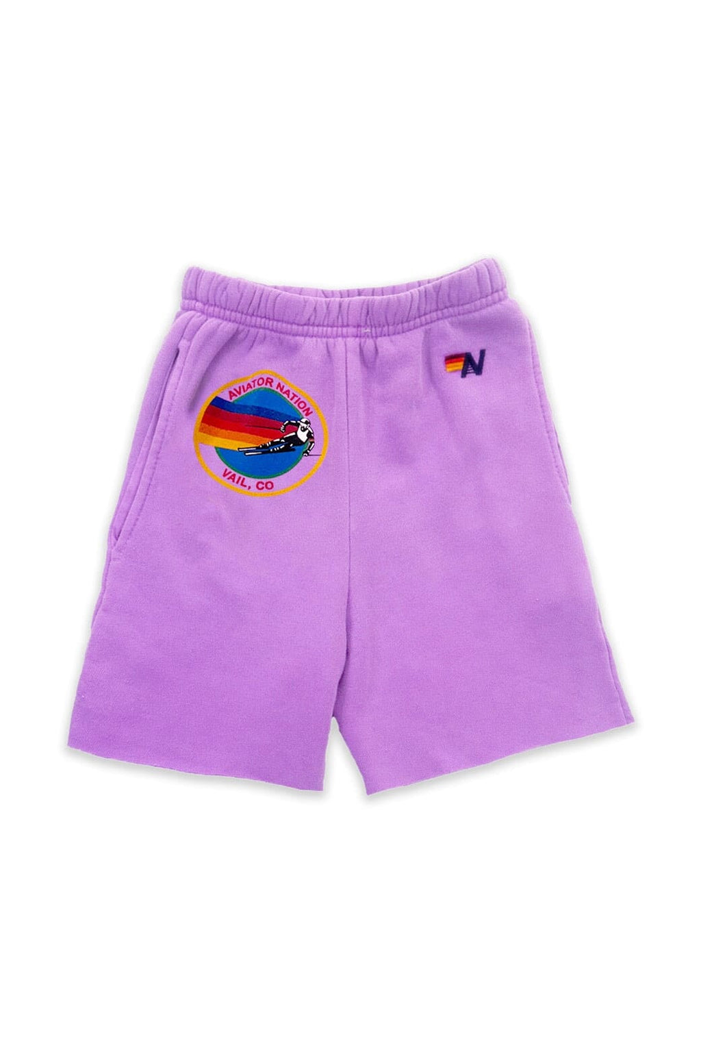 AVIATOR NATION VAIL KIDS SWEATSHORTS - NEON PURPLE