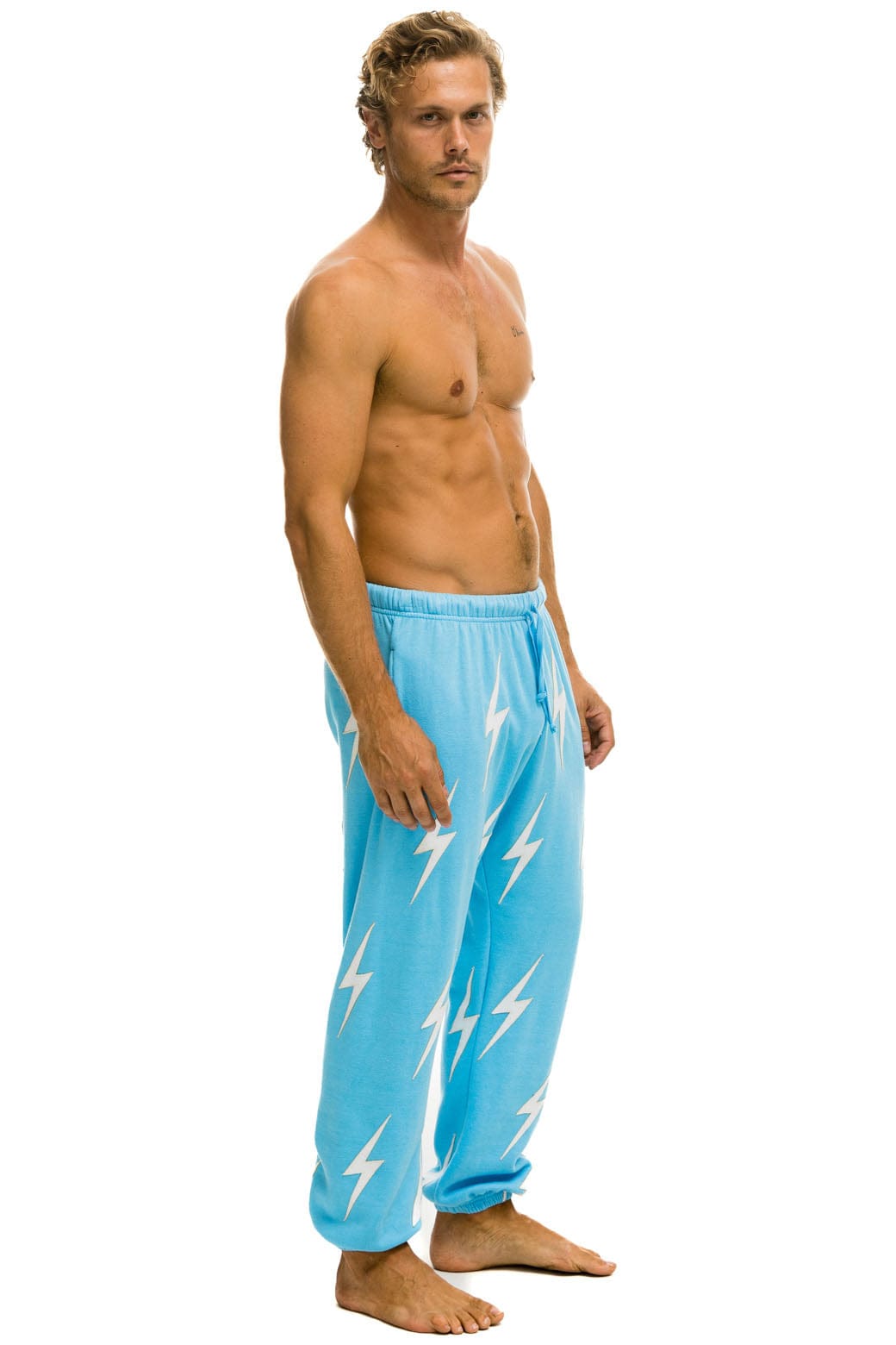 BOLT STITCH REPEAT SWEATPANTS - SKY WHITE
