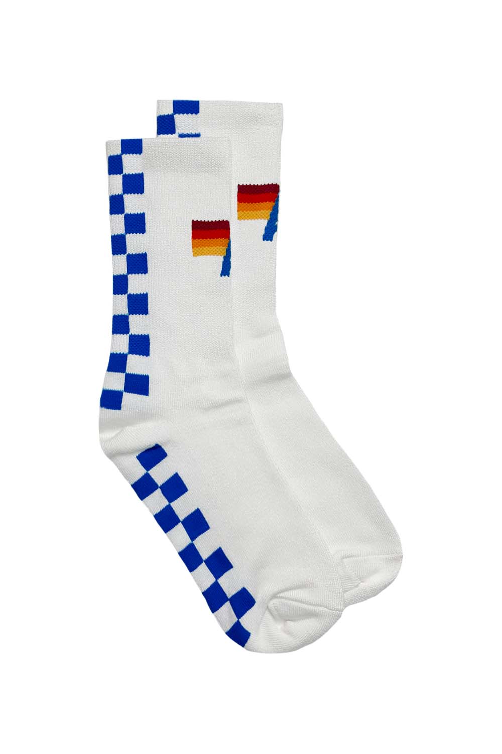CHECKERED SOCK - WHITE OCEAN