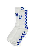CHECKERED SOCK - WHITE OCEAN