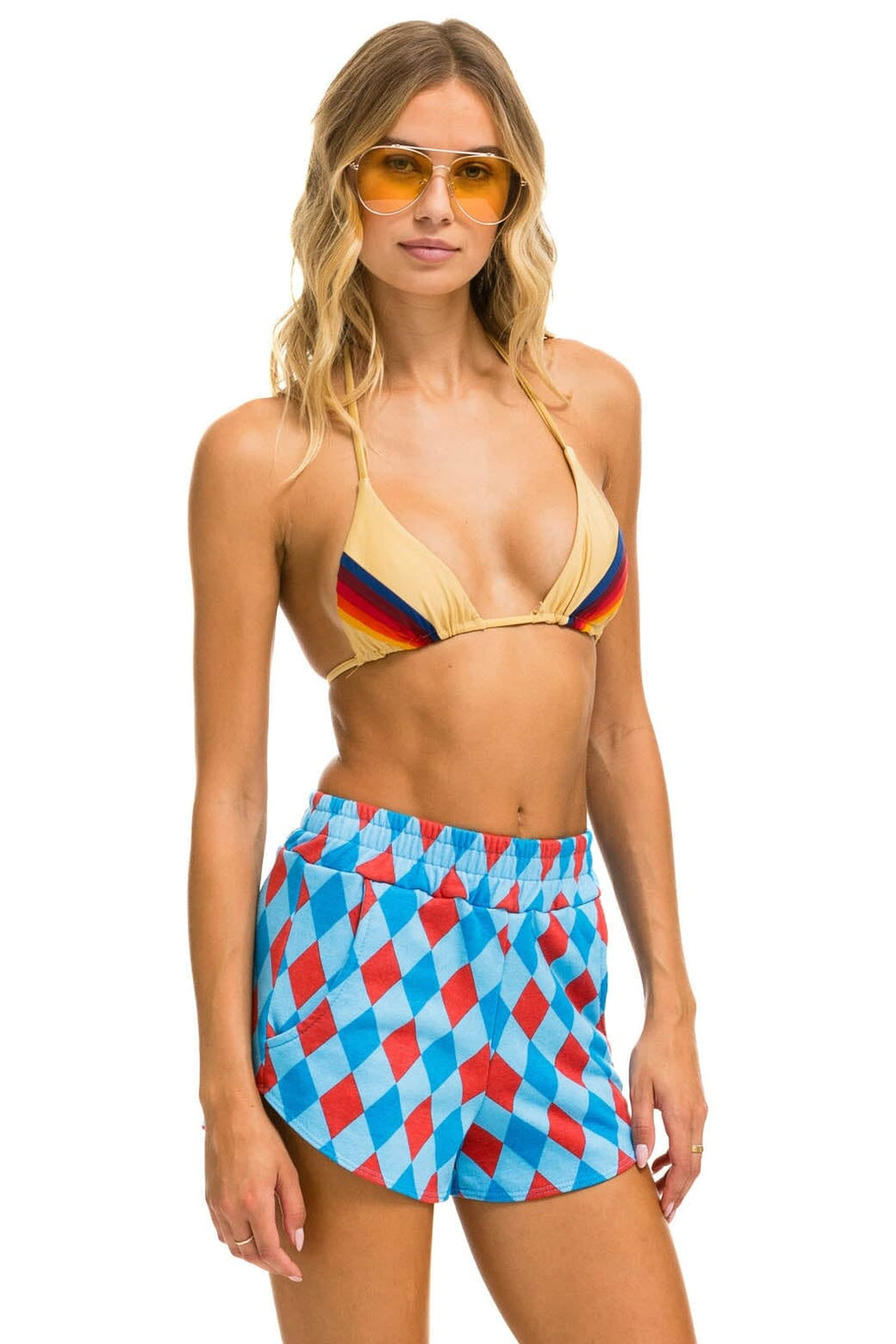 DIAMOND REPEAT LOUNGER SHORTS - SKY
