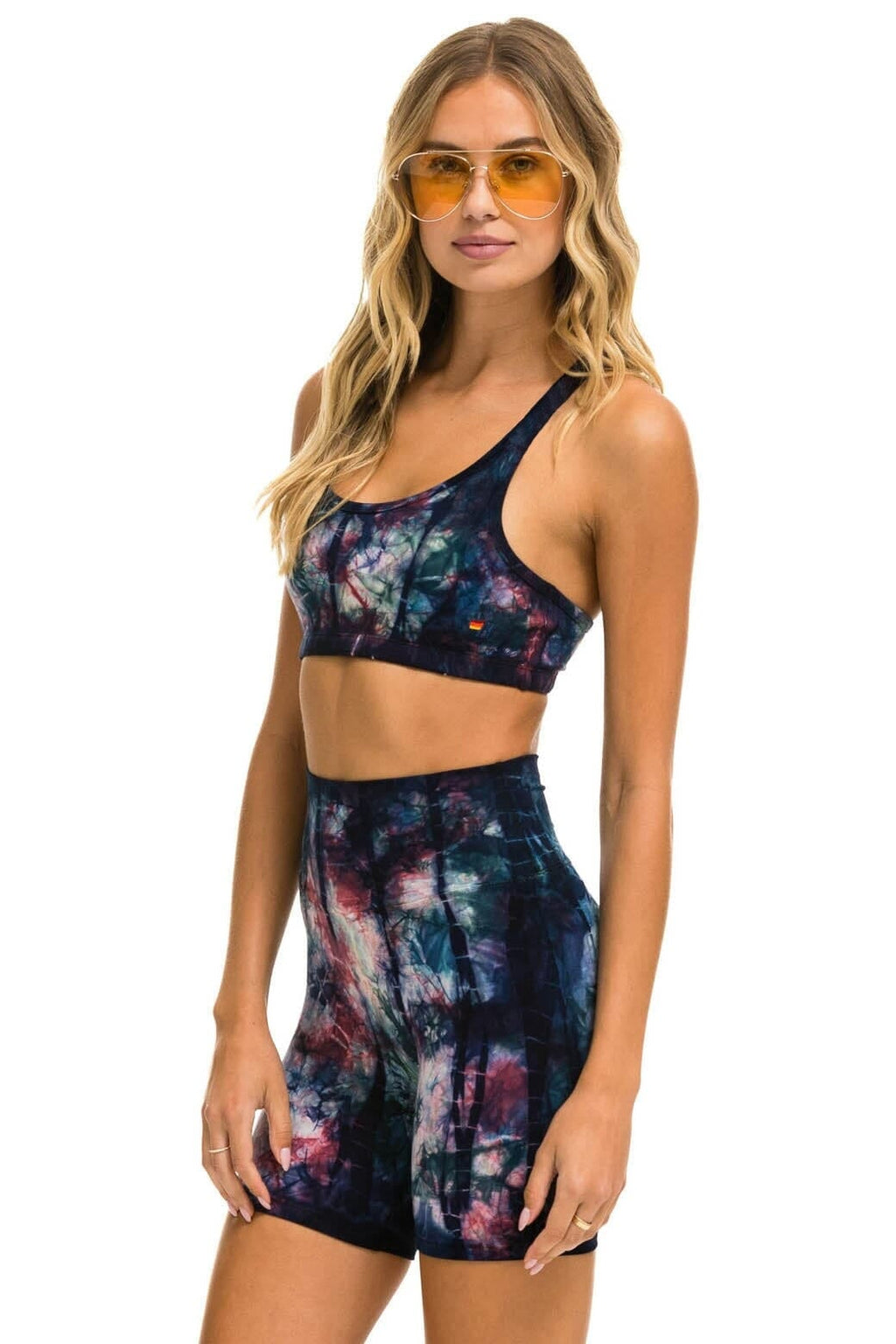 HAND DYED 6 INCH HI-RISE BIKER SHORT - TIE DYE MULTI