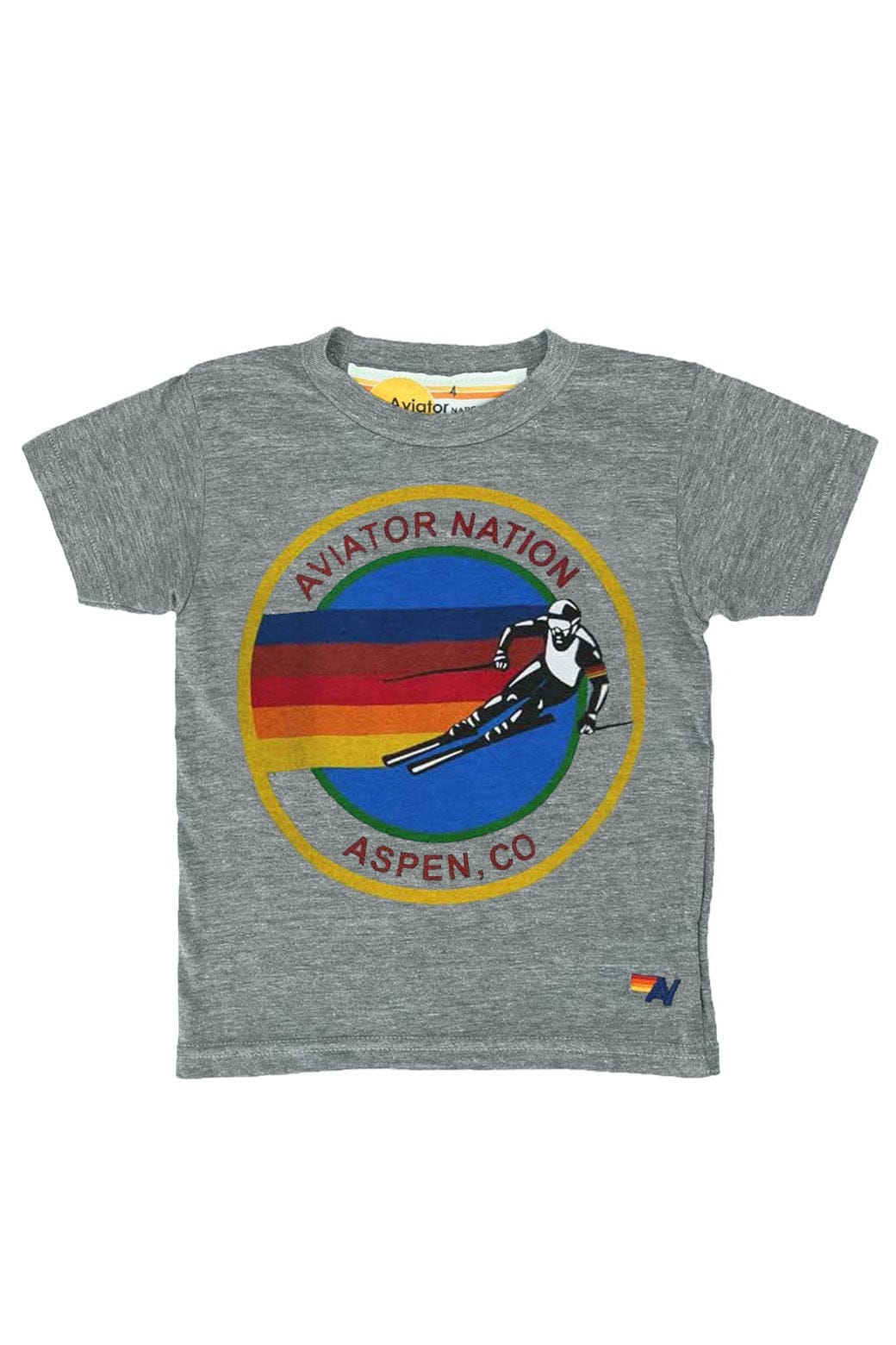 KIDS AVIATOR NATION ASPEN TEE - HEATHER GREY
