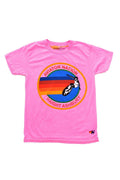 KIDS AVIATOR NATION HAIGHT ASHBURY TEE - NEON PINK