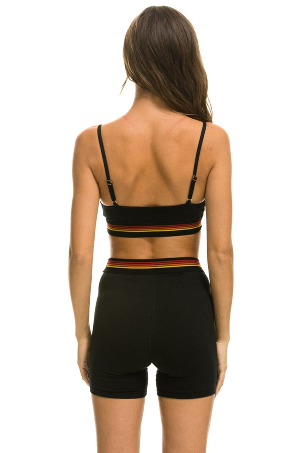 LOGO ELASTIC KEYHOLE BRA - BLACK