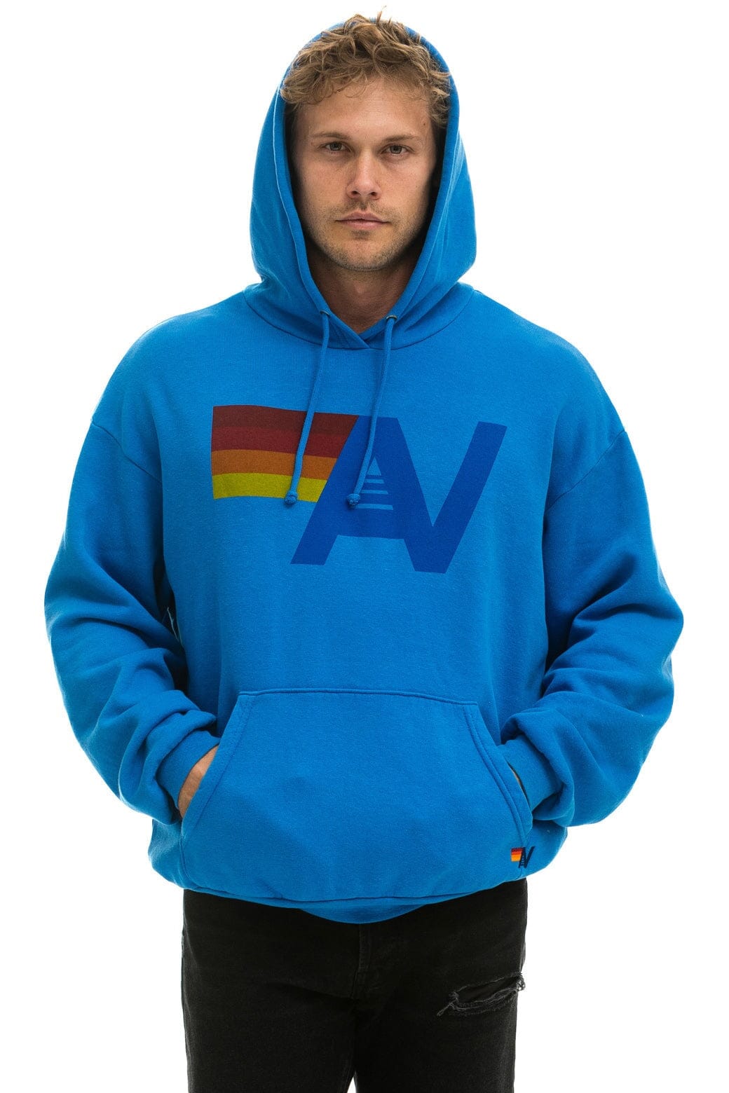 LOGO PULLOVER RELAXED HOODIE - OCEAN