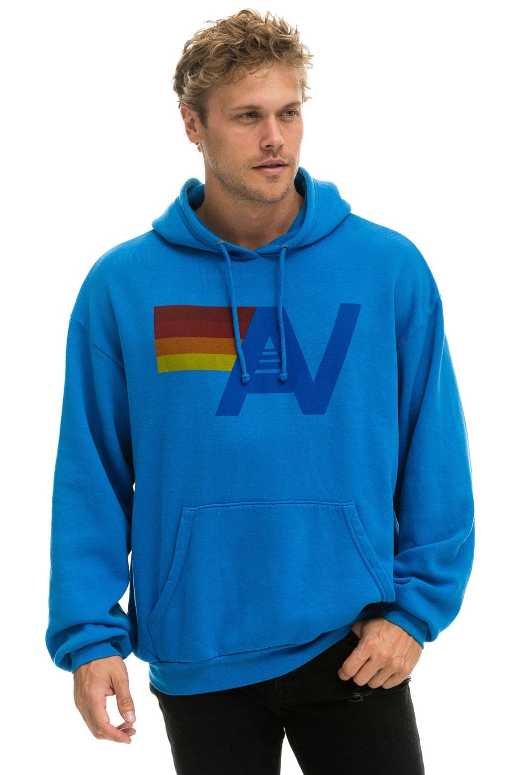 LOGO PULLOVER RELAXED HOODIE - OCEAN