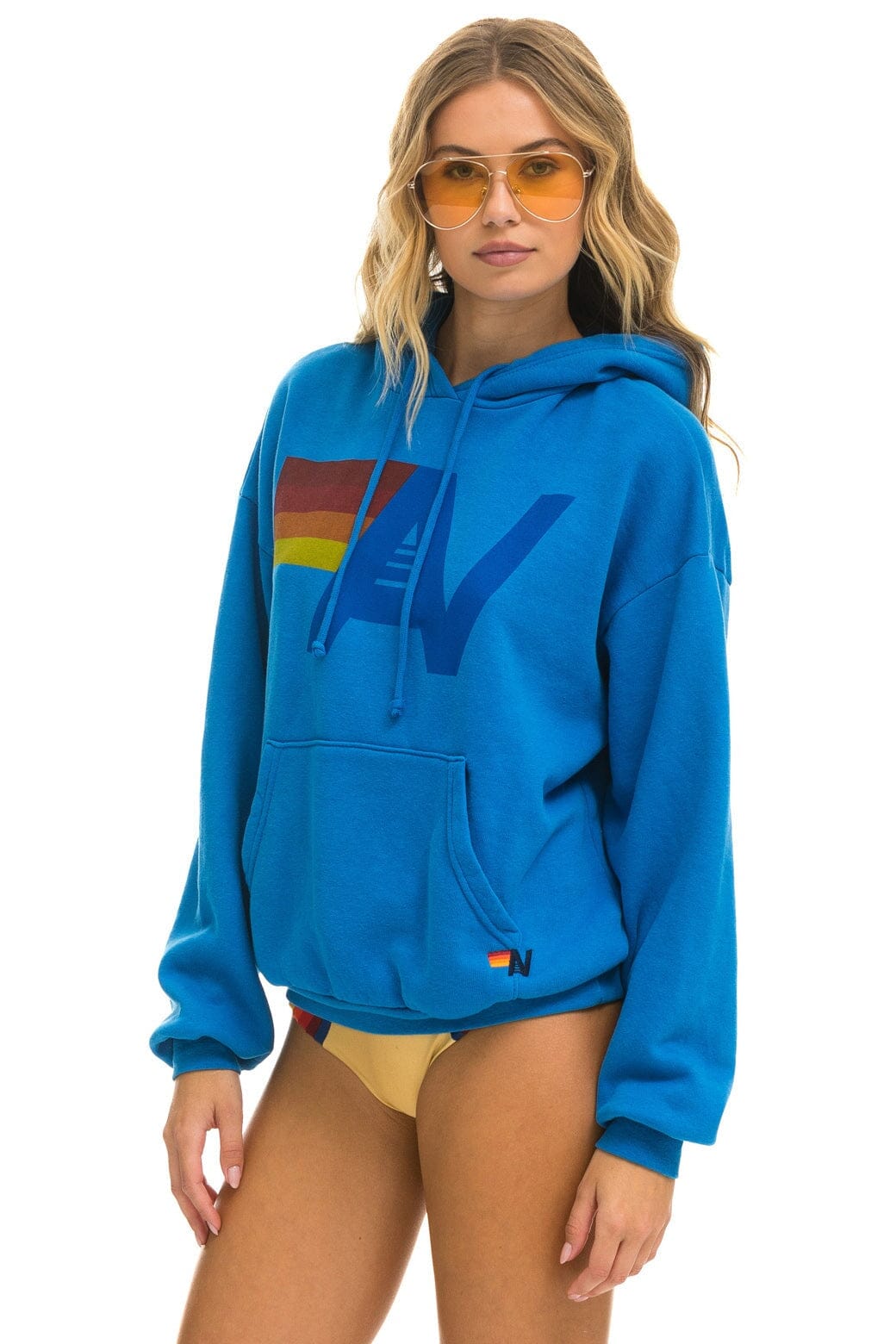 LOGO PULLOVER RELAXED HOODIE - OCEAN