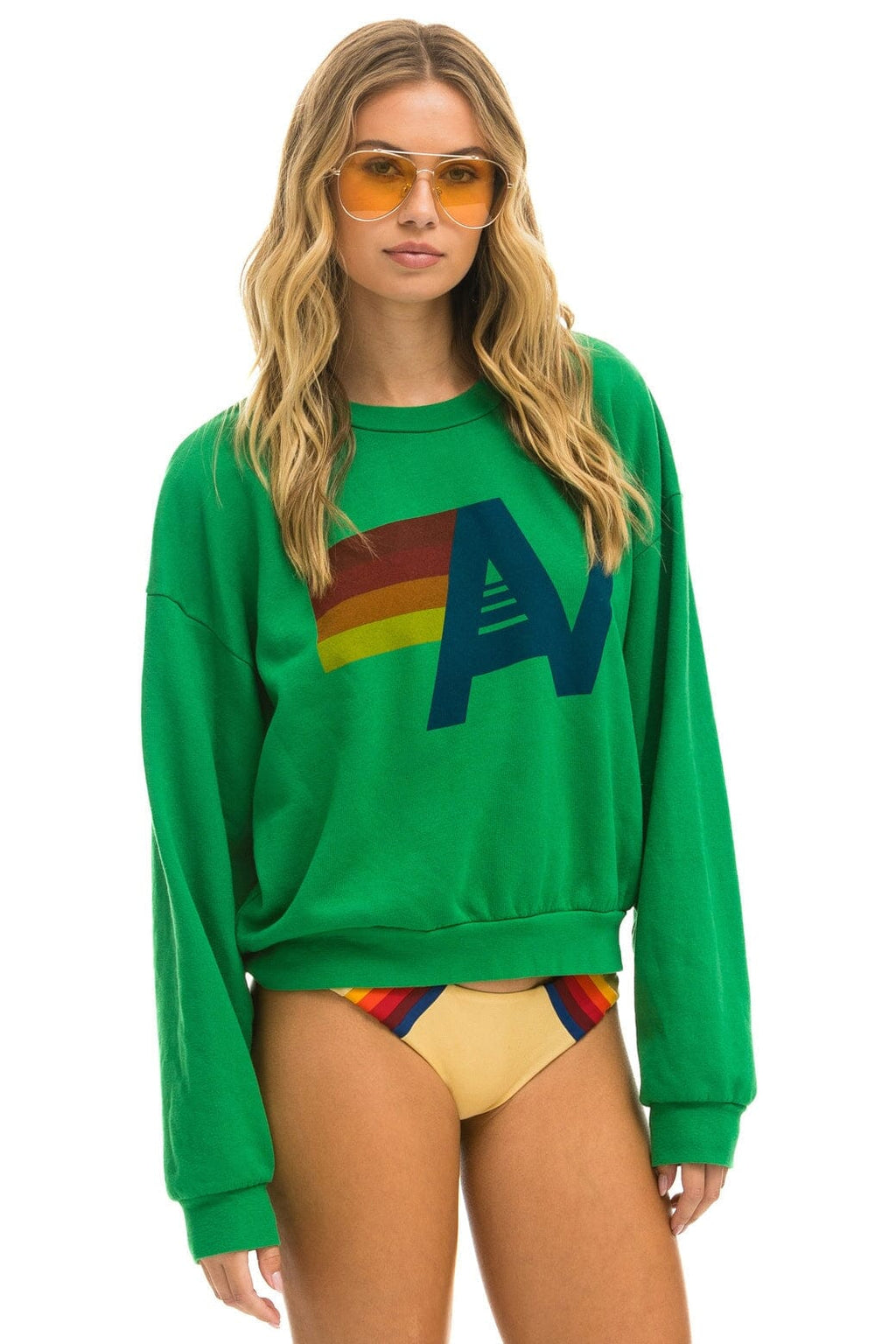 LOGO RELAXED CREW SWEATSHIRT - KELLY GREEN