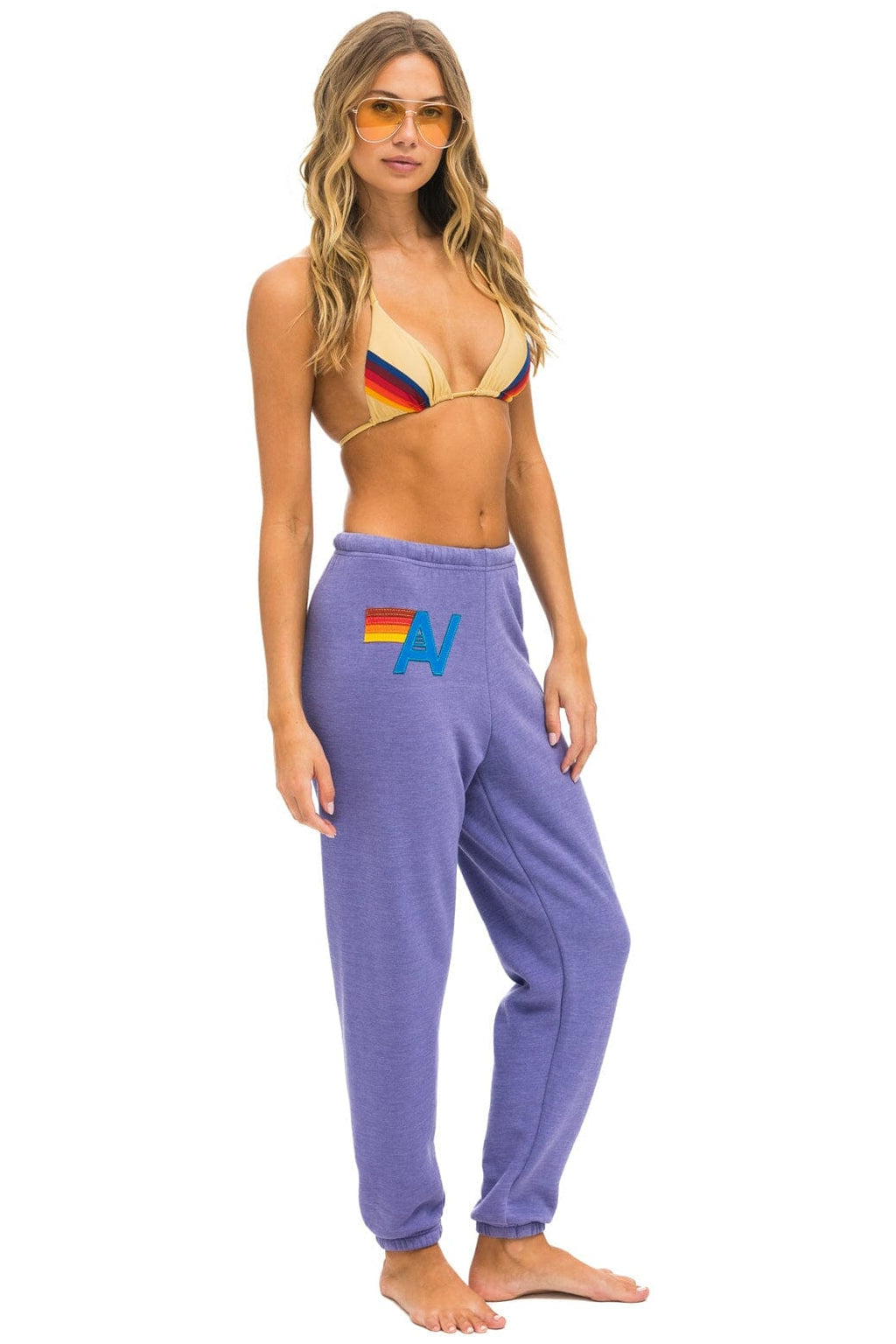 LOGO STITCH SWEATPANTS - LAVENDER