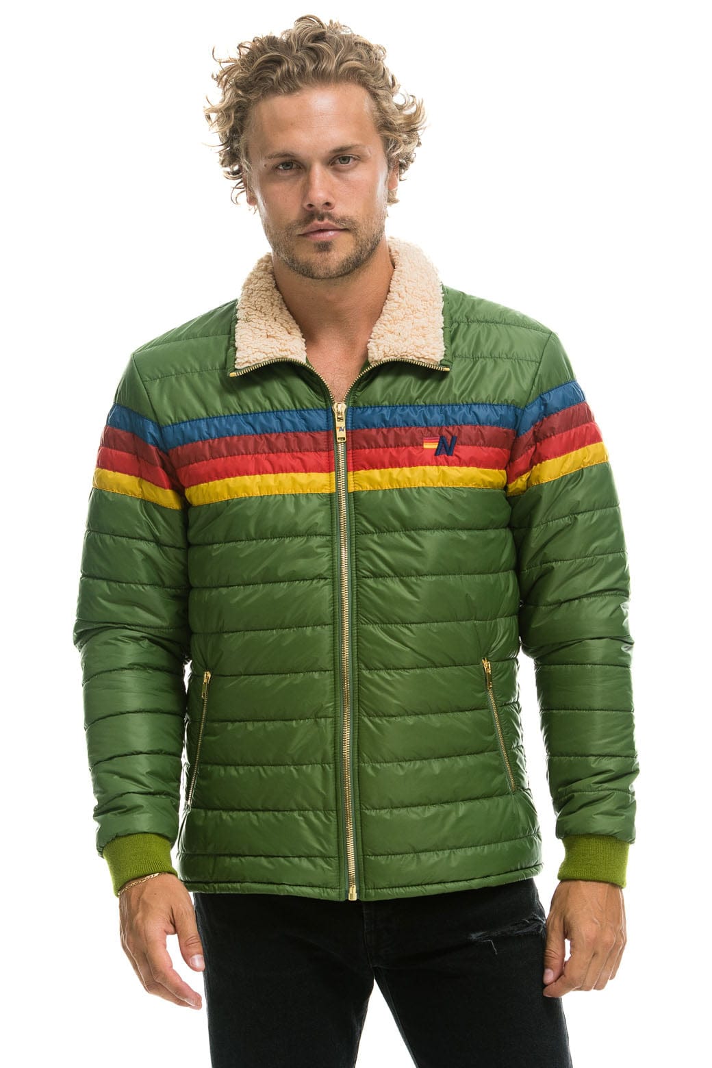 4 STRIPE JACKET - GARDEN GREEN