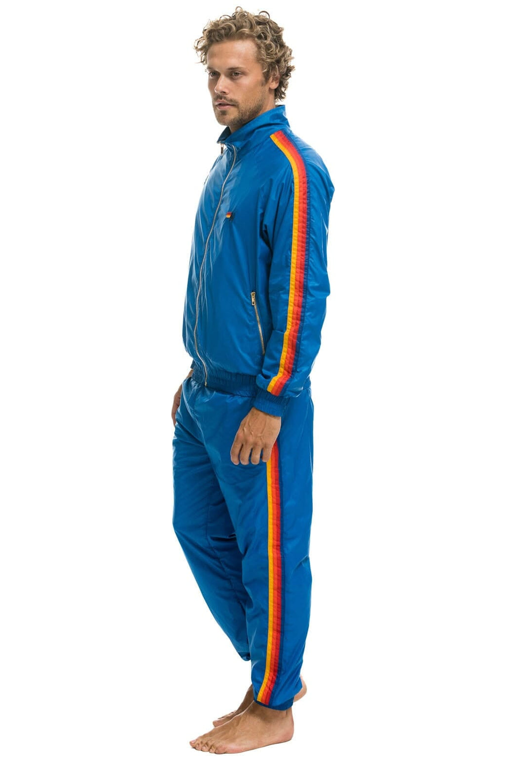 MENS 4 STRIPE WIND PANT - SNORKEL BLUE