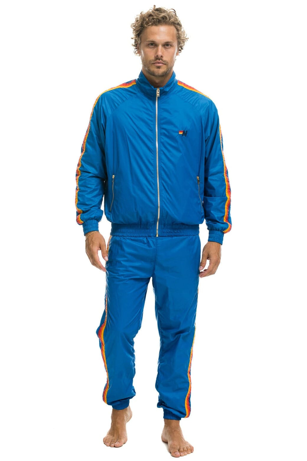 MENS 4 STRIPE WIND PANT - SNORKEL BLUE