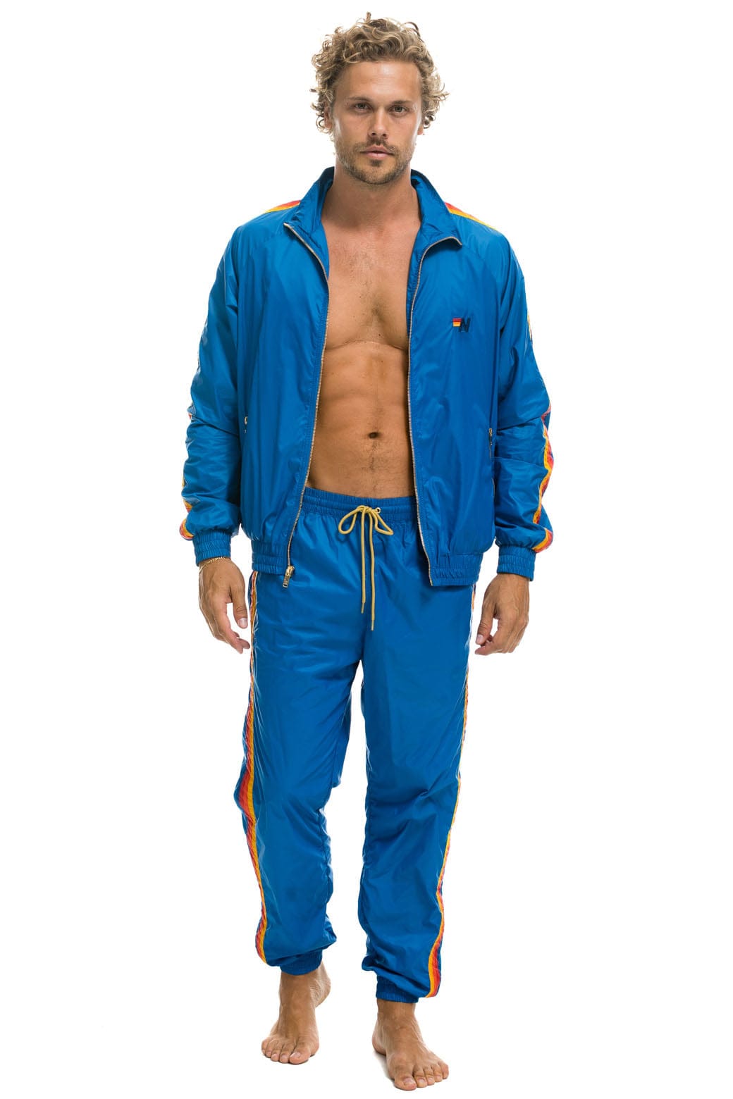 MENS 4 STRIPE WIND PANT - SNORKEL BLUE