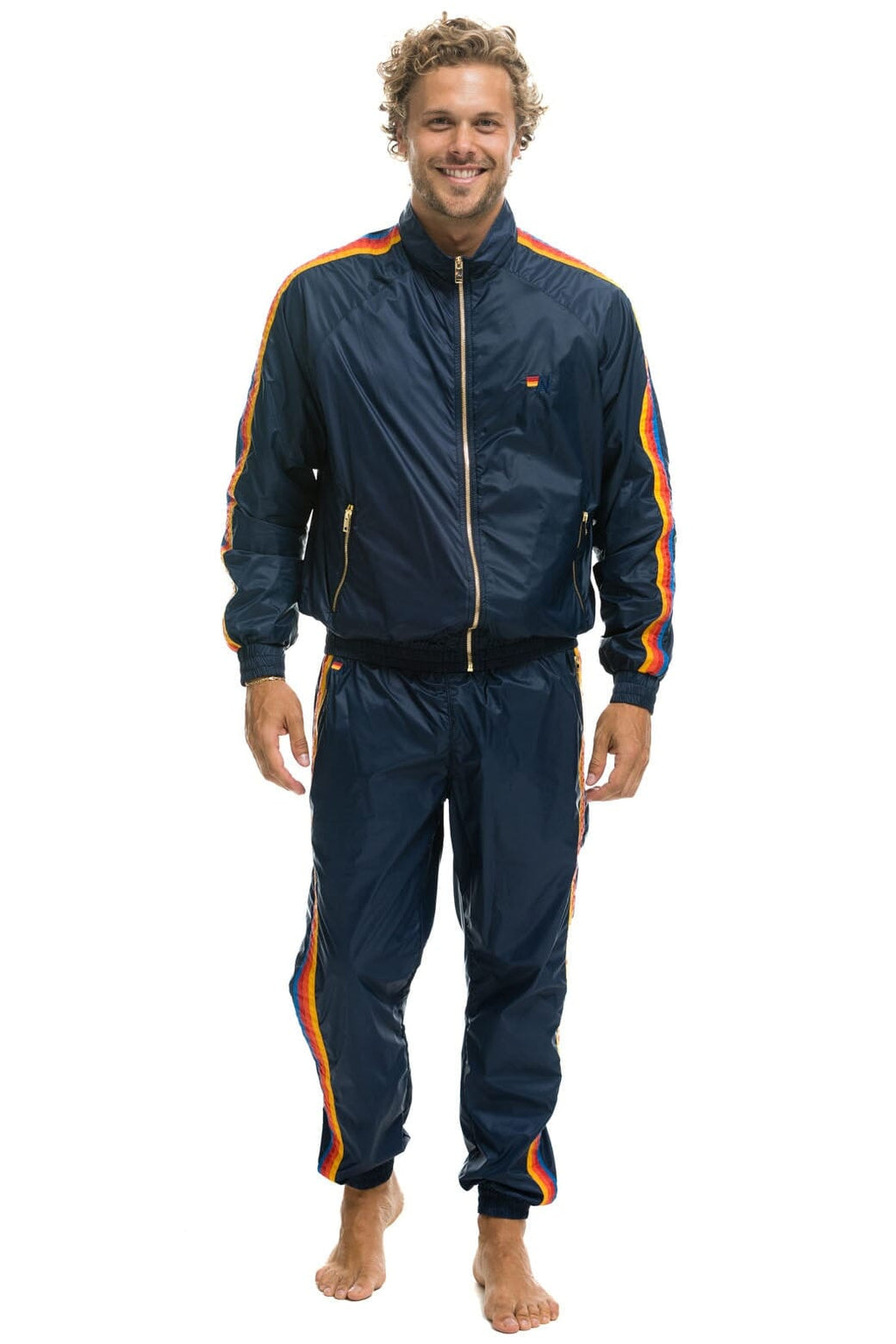 MENS 4 STRIPE WINDBREAKER - NAVY