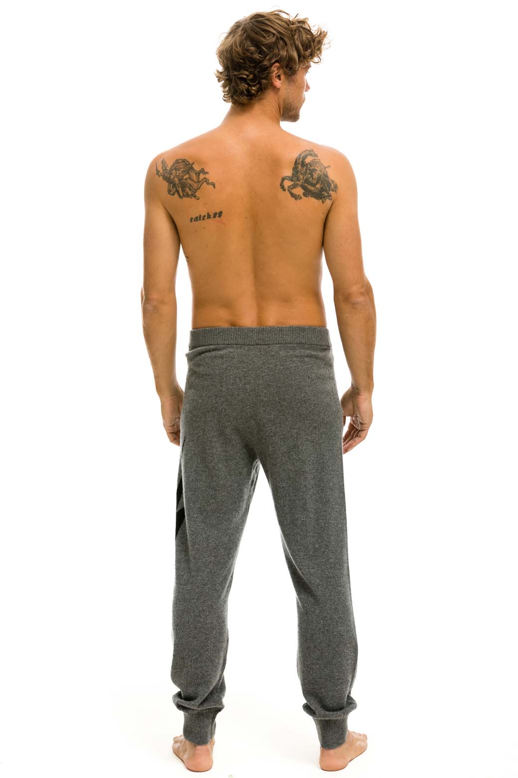 MENS BOLT CASHMERE LIGHT SWEATER PANT - DEEP HEATHER BLACK BOLT