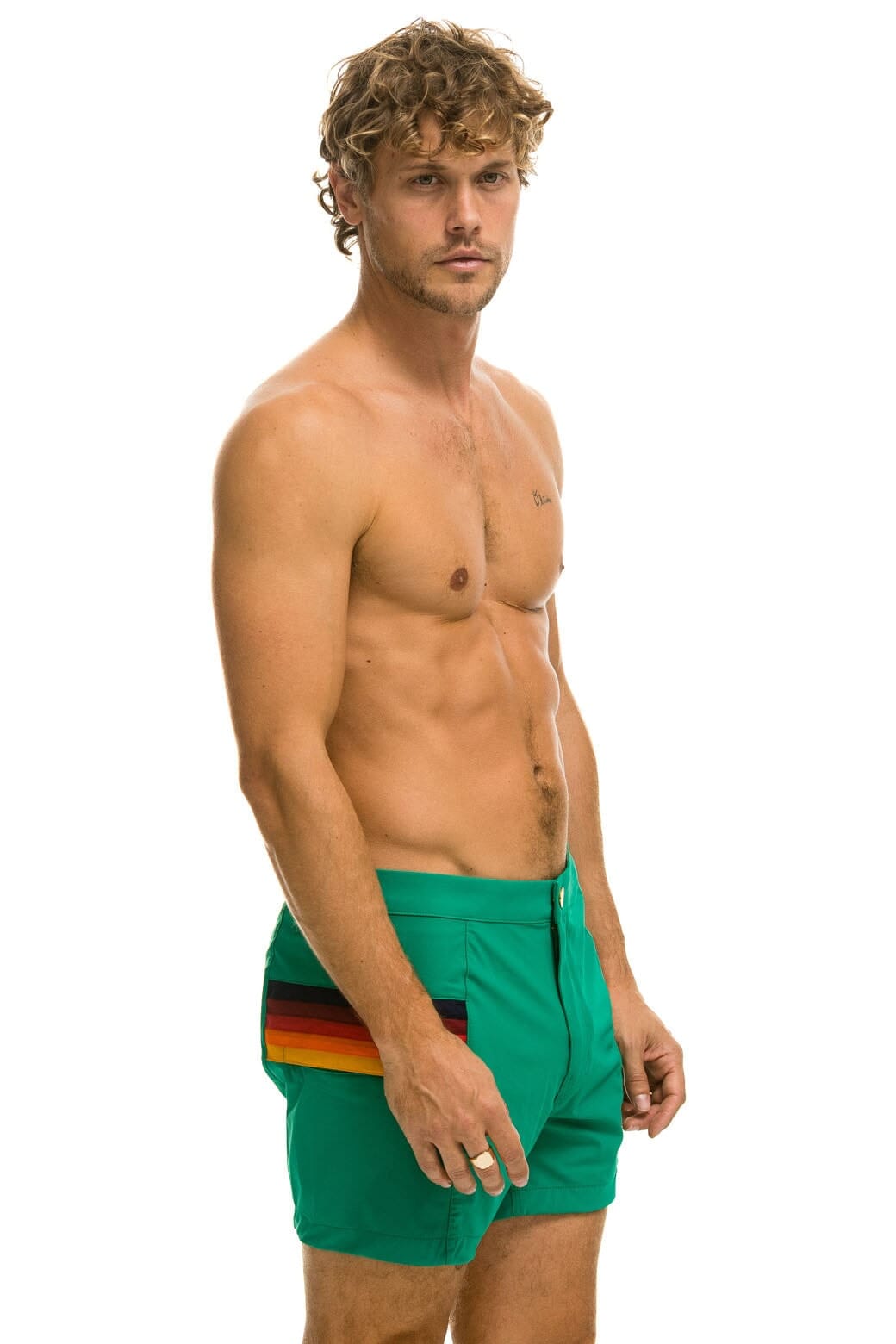 MENS HORIZONTAL 5 STRIPE FLEX SHORTS - AMAZON