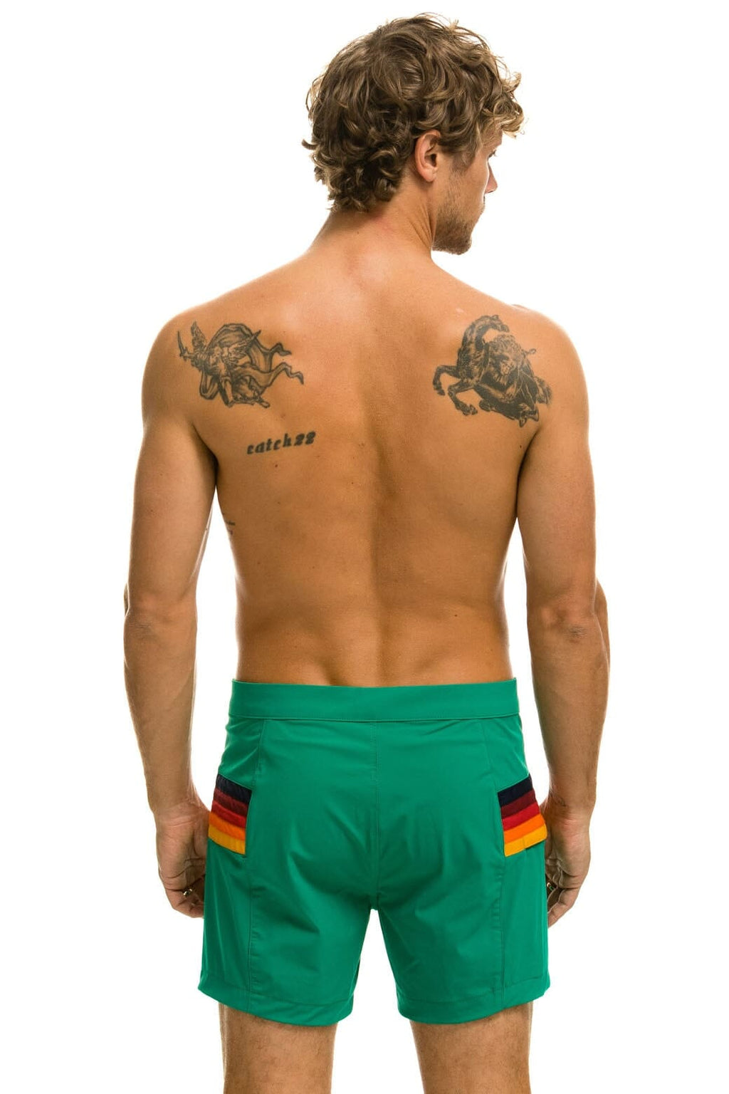 MENS HORIZONTAL 5 STRIPE FLEX SHORTS - AMAZON