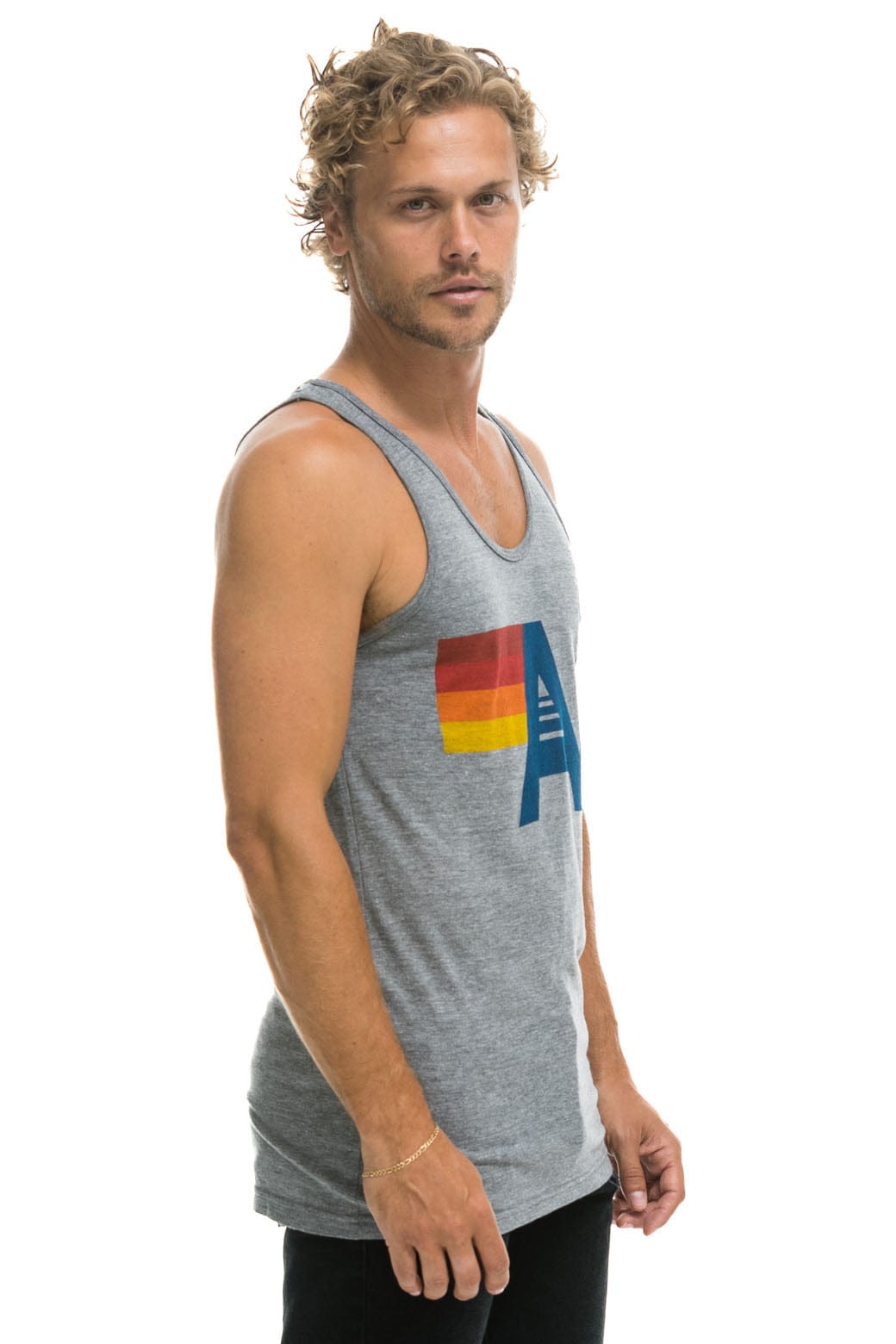 MENS LOGO TANK - HEATHER GREY
