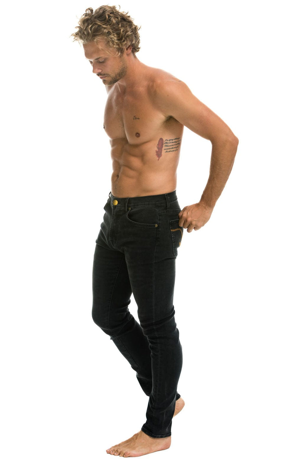 MENS SLIM FIT SURFER DENIM JEAN - VINTAGE BLACK