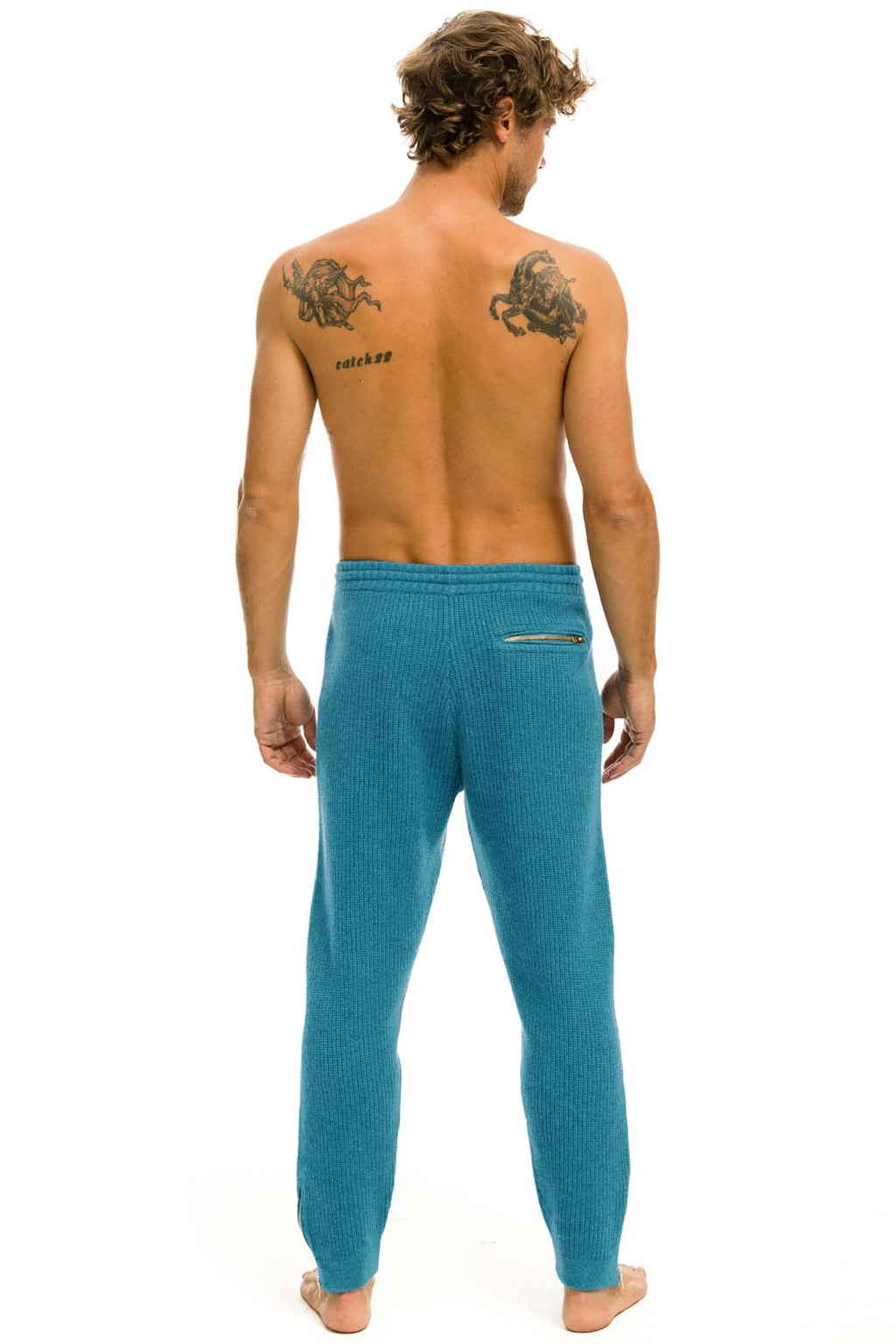 MENS VINTAGE CABIN CASHMERE SWEATER PANT - COBALT