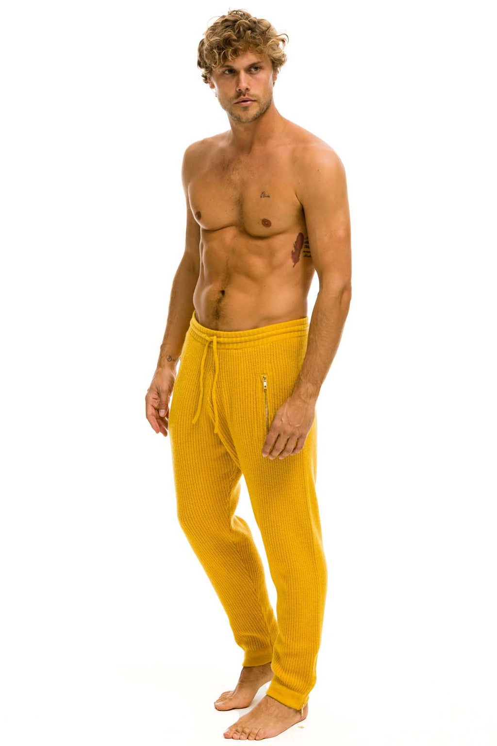 MENS VINTAGE CABIN CASHMERE SWEATER PANT - GOLD