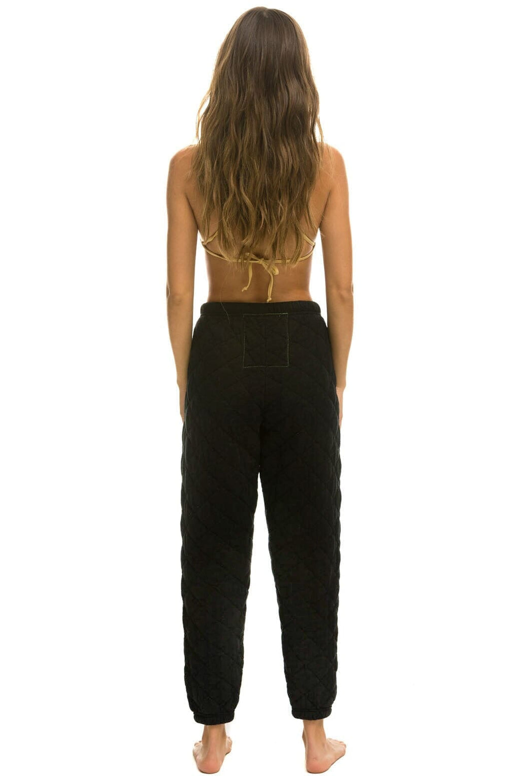 QUILTED SWEATPANTS - BLACK