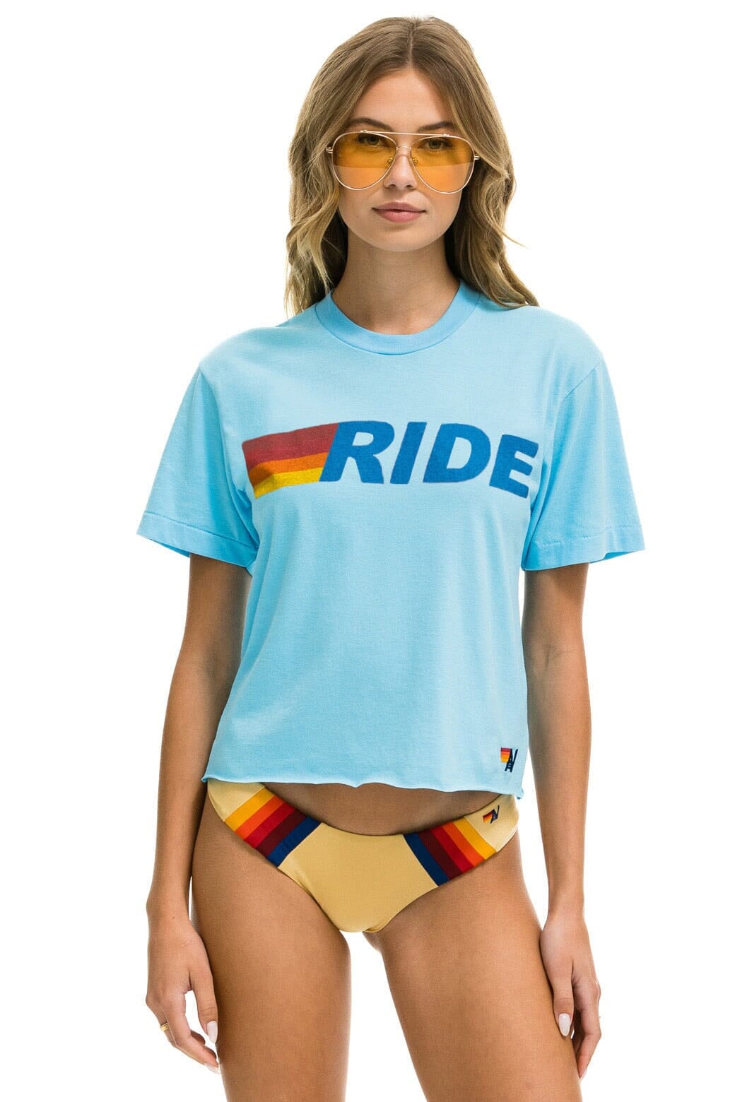 RIDE LOGO BOYFRIEND TEE - SKY