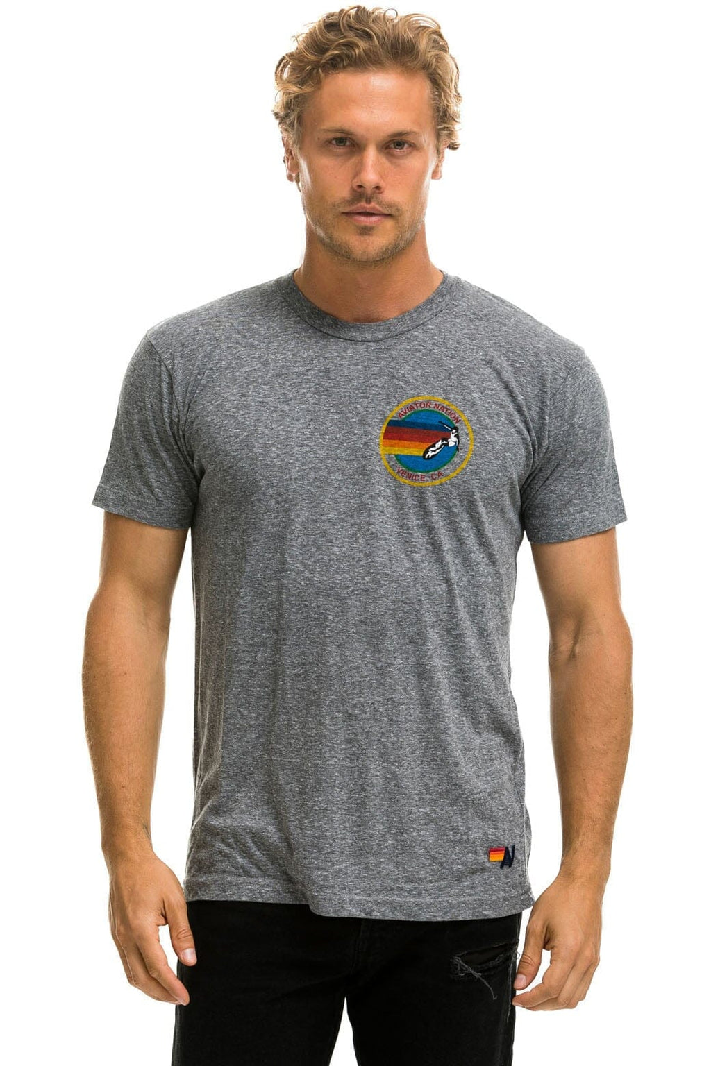 SIGNATURE SMALL VENICE CIRCLE LOGO TEE - HEATHER GREY