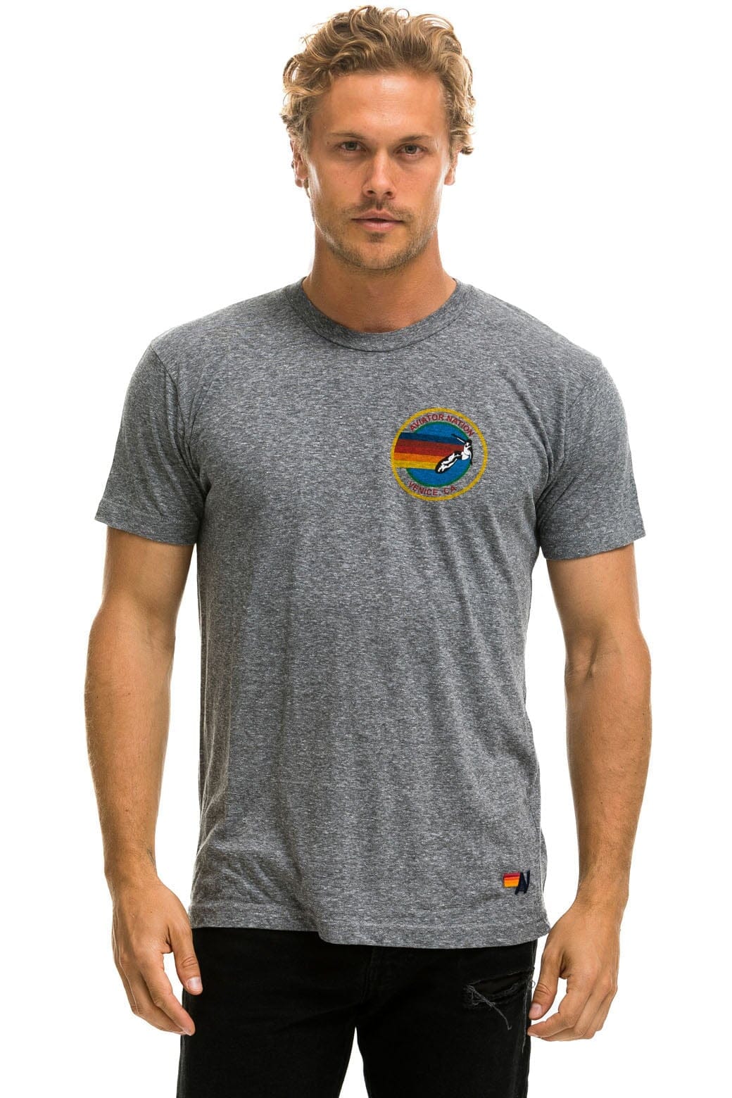 SIGNATURE SMALL VENICE CIRCLE LOGO TEE - HEATHER GREY