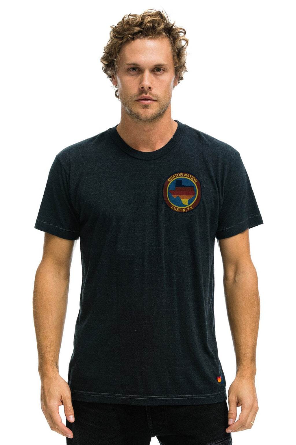SIGNATURE TEXAS SMALL LOGO TEE - CHARCOAL