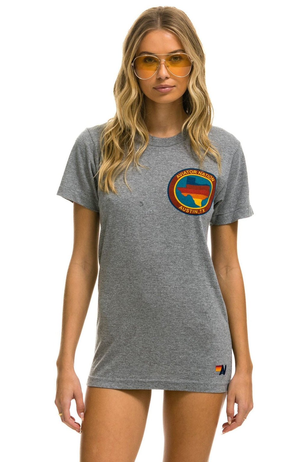 SIGNATURE TEXAS SMALL LOGO TEE - HEATHER GREY