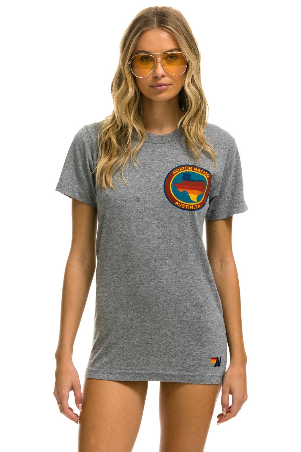 SIGNATURE TEXAS SMALL LOGO TEE - HEATHER GREY