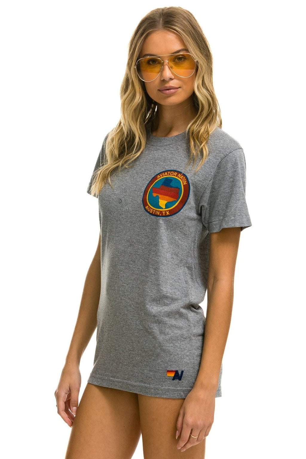 SIGNATURE TEXAS SMALL LOGO TEE - HEATHER GREY