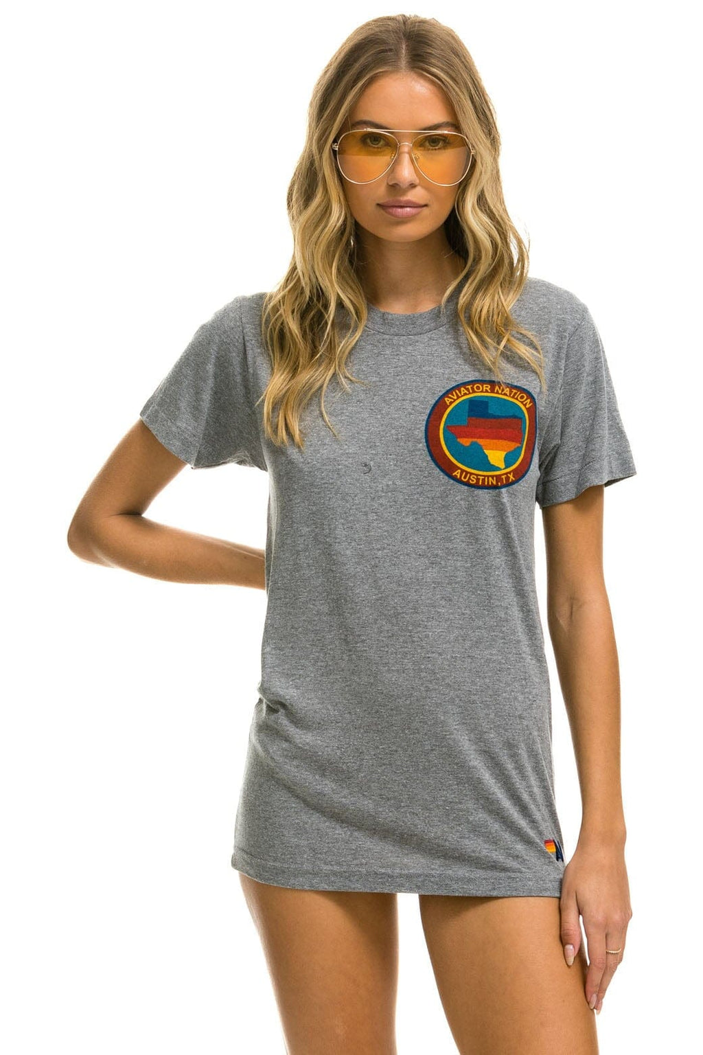 SIGNATURE TEXAS SMALL LOGO TEE - HEATHER GREY