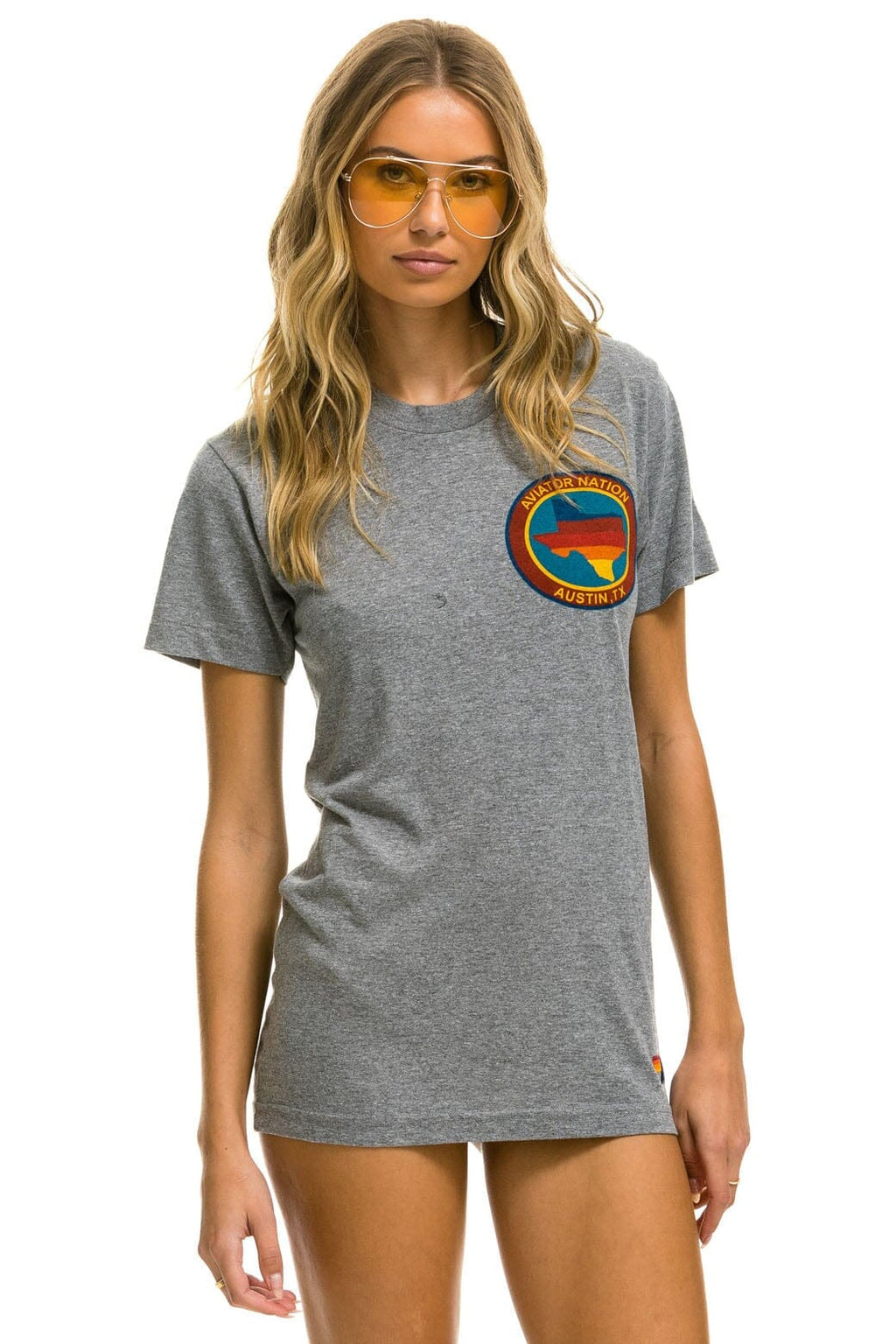 SIGNATURE TEXAS SMALL LOGO TEE - HEATHER GREY