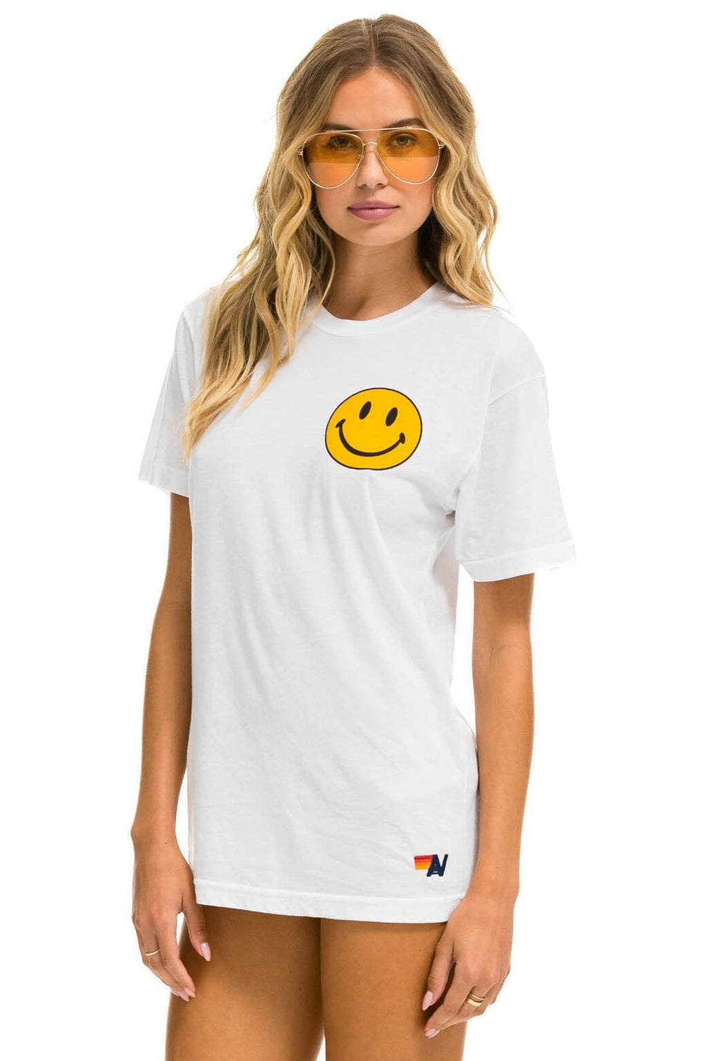 SMILEY 2 CREW TEE - WHITE