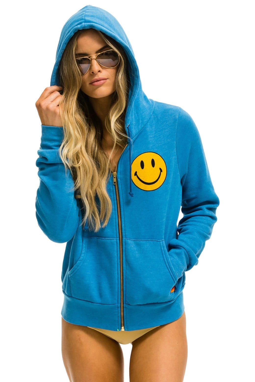 SMILEY 2 HOODIE - OCEAN