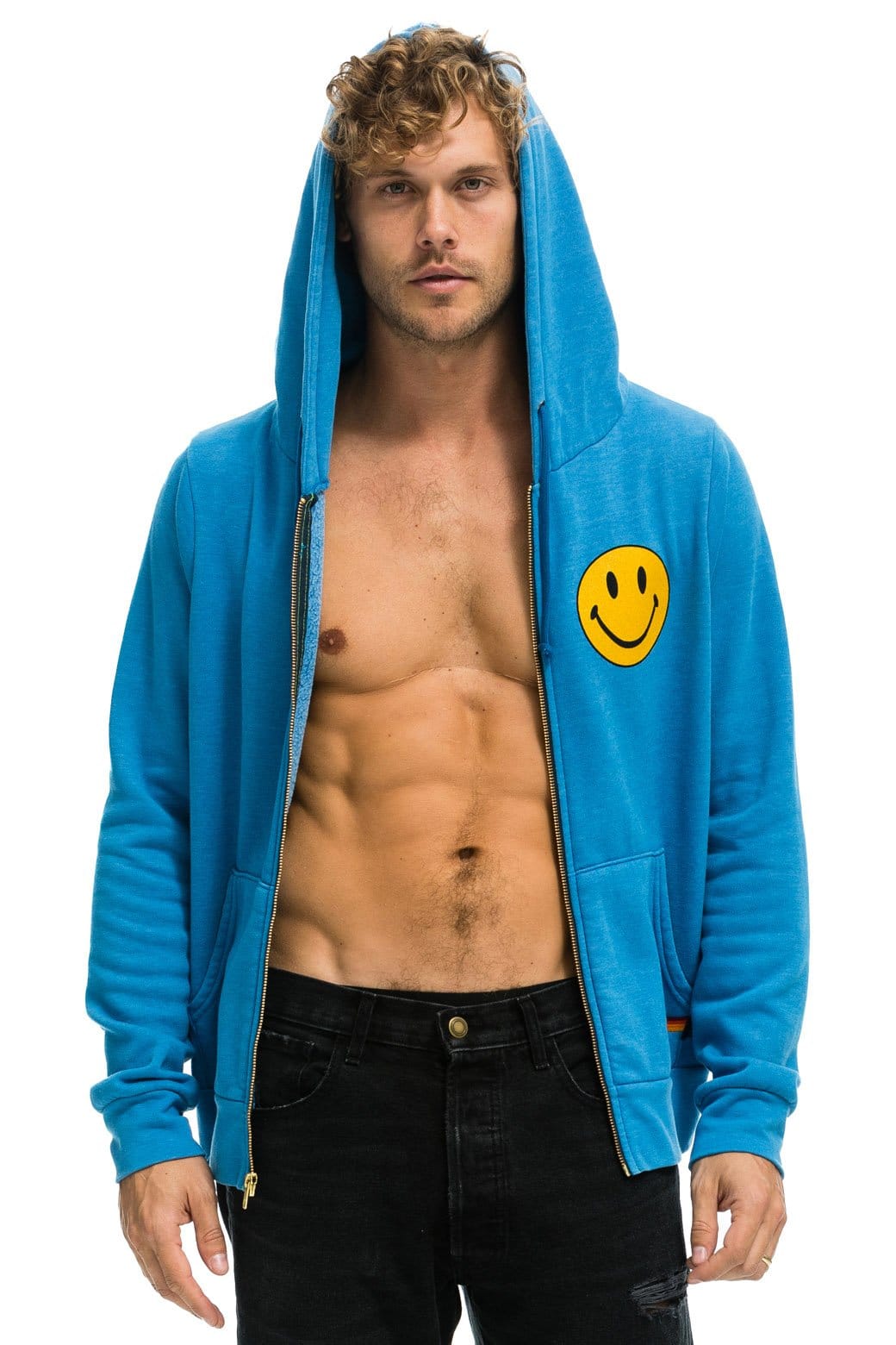 SMILEY 2 HOODIE - OCEAN
