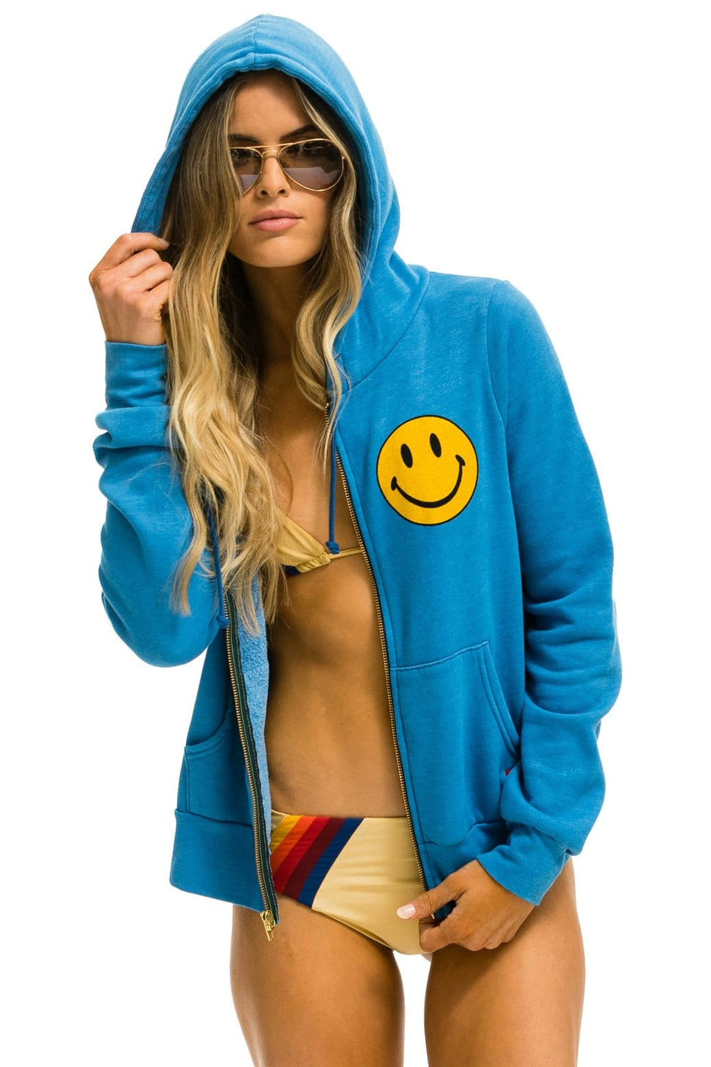 SMILEY 2 HOODIE - OCEAN